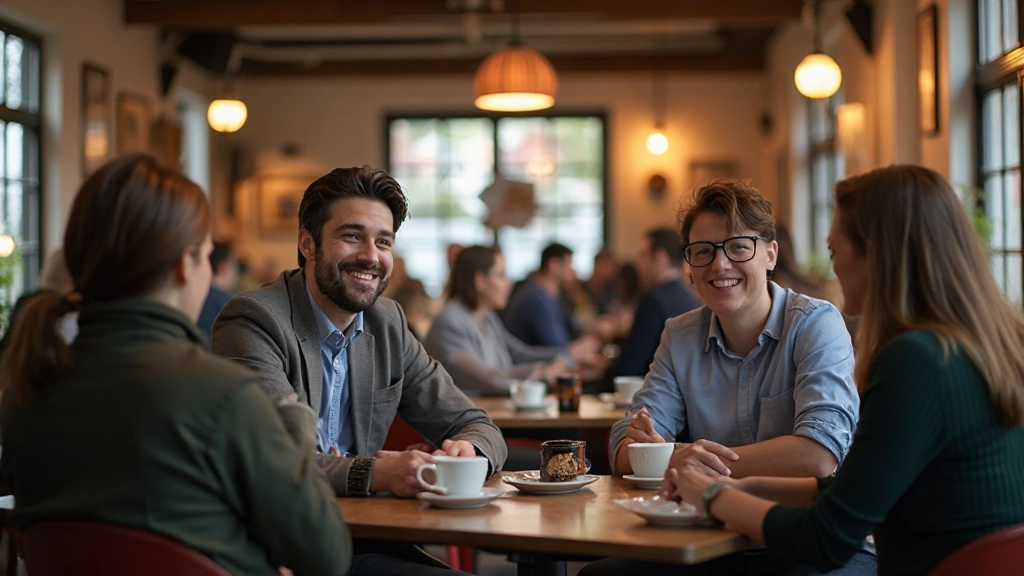 Nederlands cafÃ© met traditionele inrichting waar volwassenen Nederlands spreken