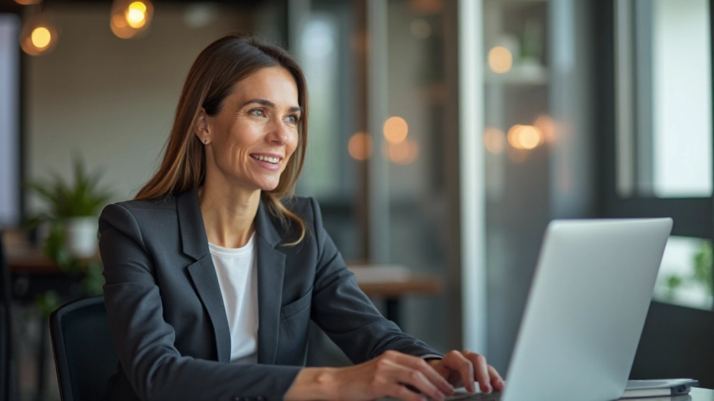 Professionele vrouw in kantoor spreekt Nederlands tijdens videobel met collega